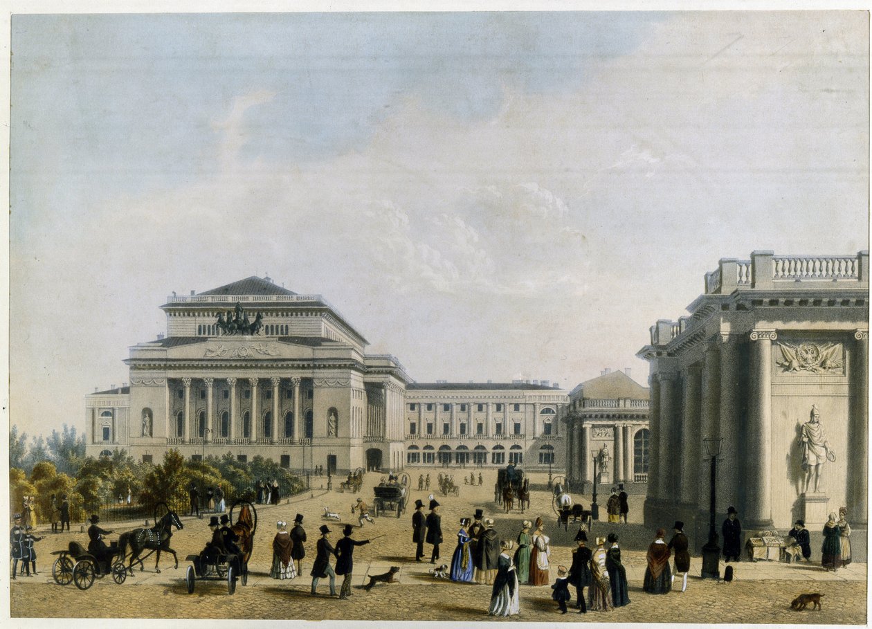 Het Alexandrinski Theater in Sint-Petersburg door Unknown artist