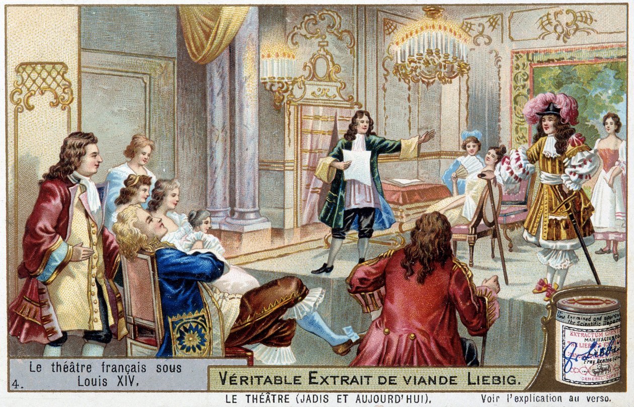 Het Franse theater onder Lodewijk XIV - Chromolithografie Liebig door Unknown artist