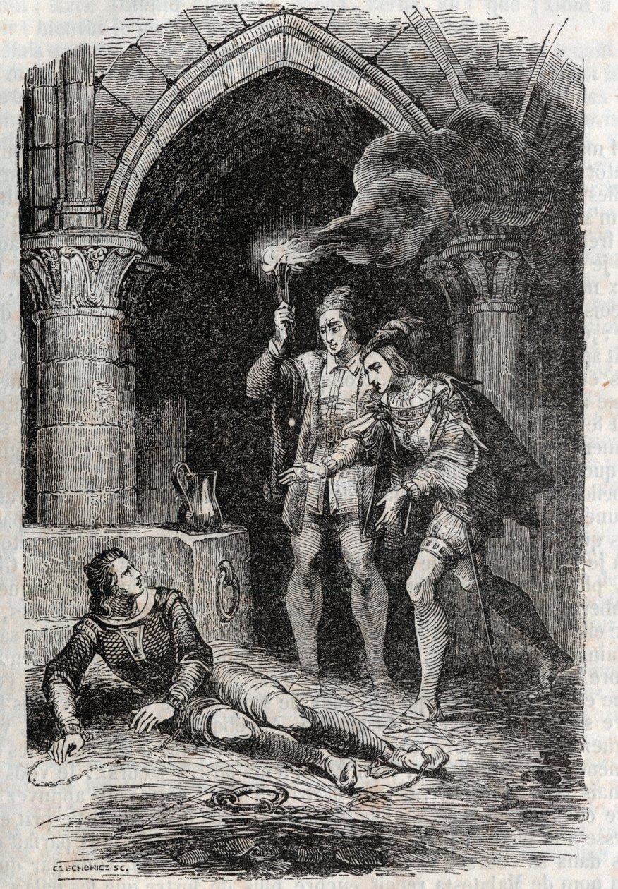 Leon (Leone) bevrijdt Roger (Ruggero, Ruggiero) - gravure van 1851 uit 