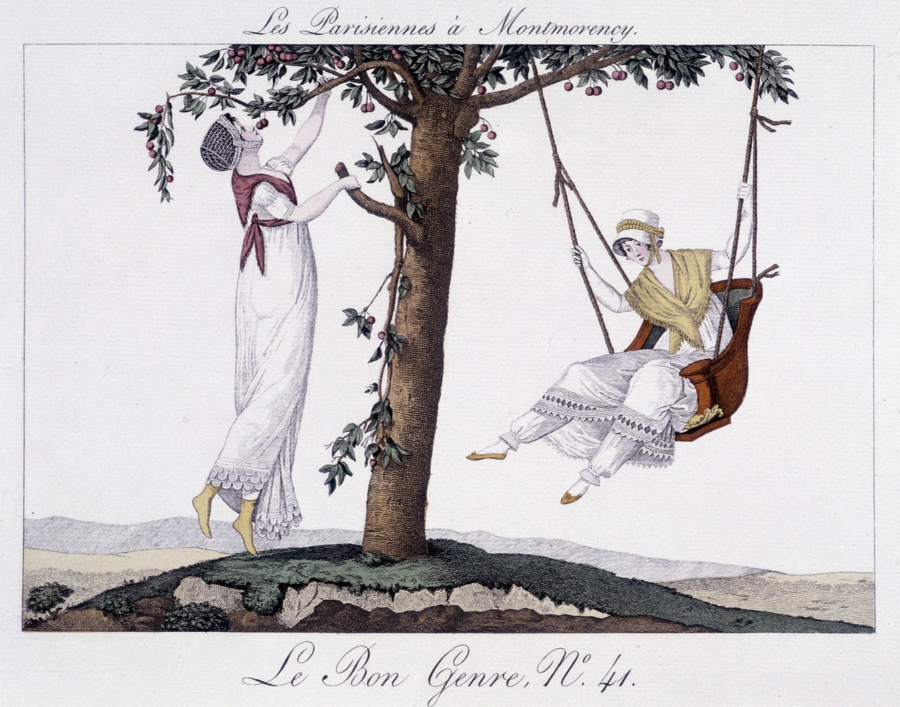 De Parijzenaars in Montmorency (schommel) - in "Le Bon Genre" door Unknown artist