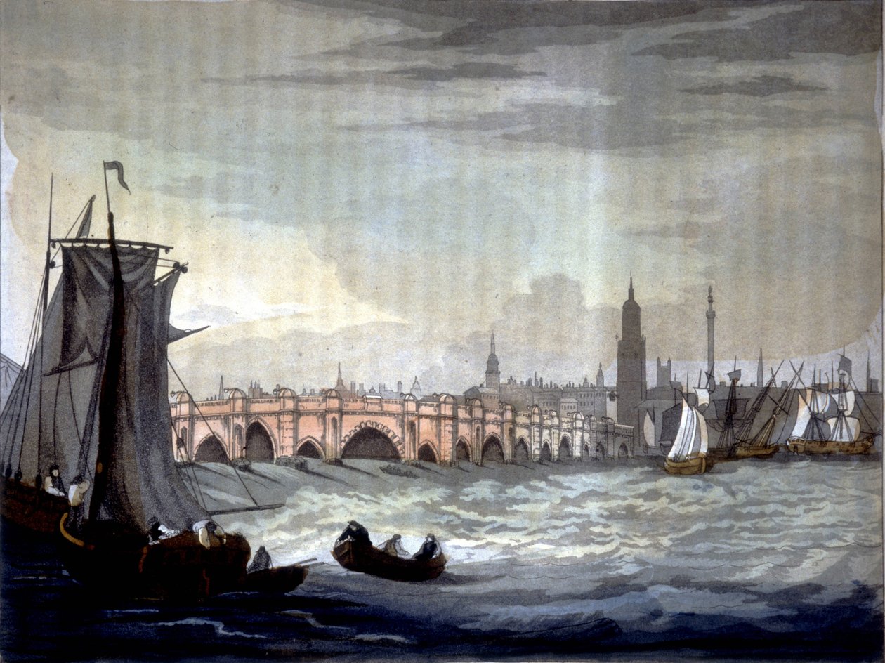 Londen Brug en Southwark Kathedraal, Engeland door Unknown artist