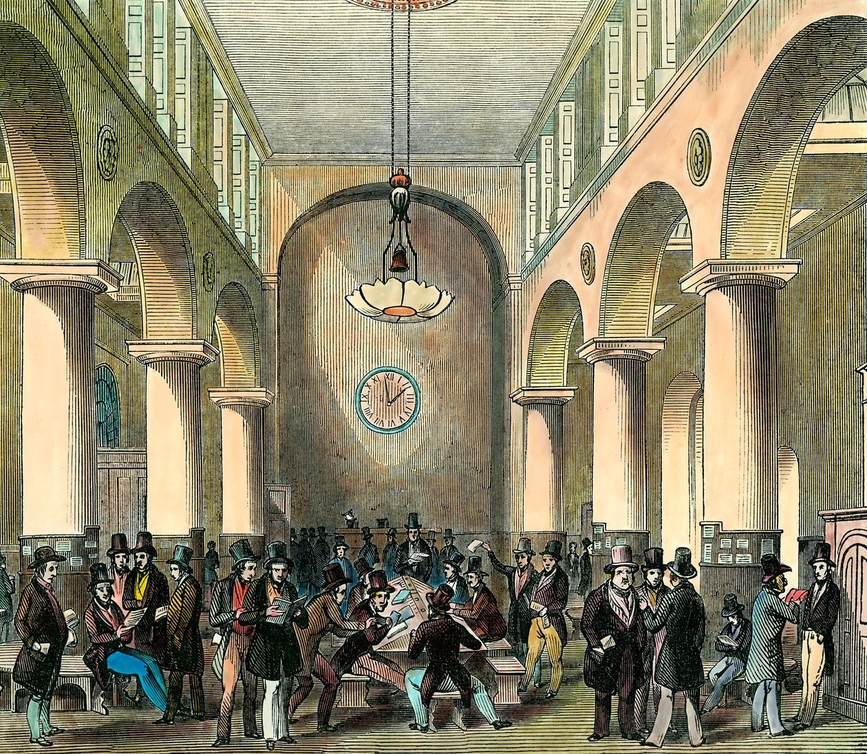 Londense beurs: Beurs in Londen in de 19e eeuw door Unknown artist
