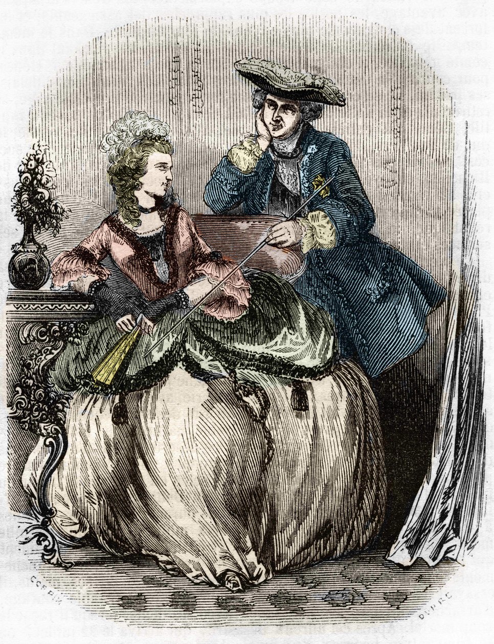 Lodewijk XV en Madame de Pompadour, Jeanne Antoinette Poisson (1721-1764) (Markiezin de Pompadour) - in Histoire de France door L.-P. Anquetil door Unknown artist