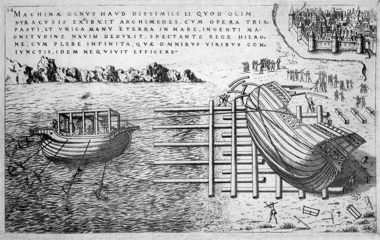 Machine voor het lanceren van schepen in de 16e eeuw - ed. 1578 door Unknown artist