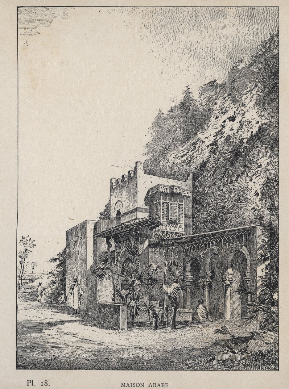 Arabisch huis - gravure van 1889 in 
