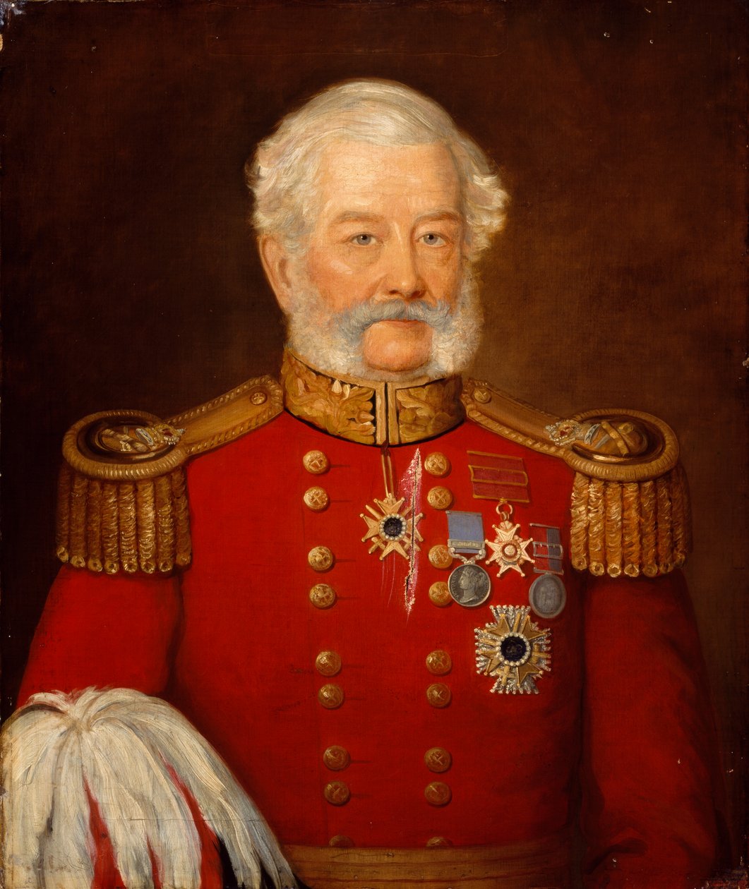 Generaal-majoor Sir Abraham Roberts, legerstaf door Unknown artist
