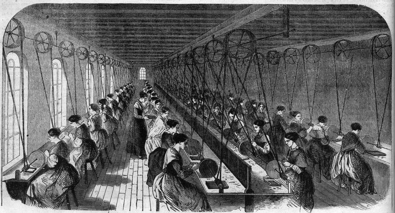 Fabricage van cementpennen: arbeiders in een drukkerij in een fabriek in Birmingham In 