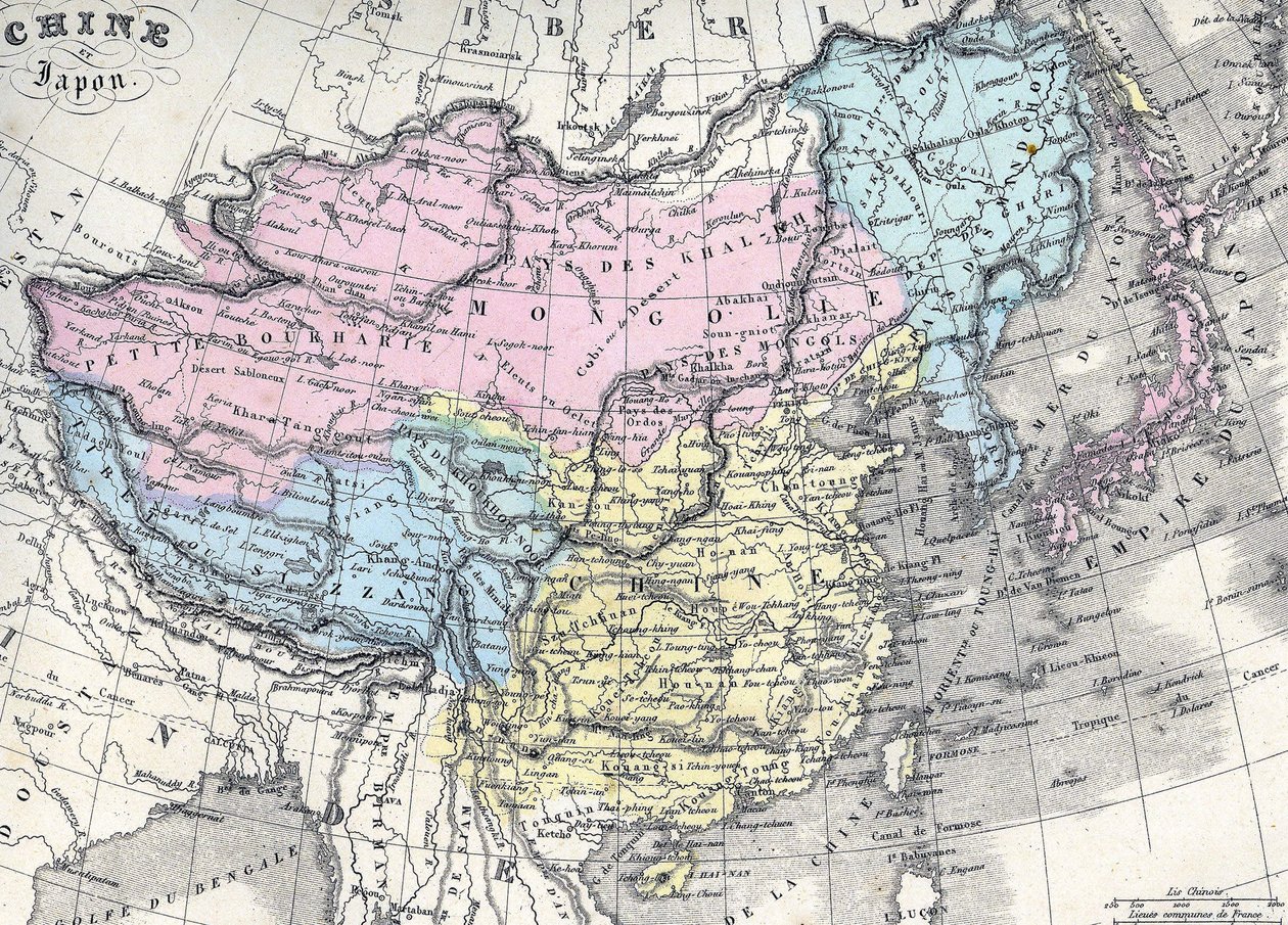 Kaart van China en Japan. Midden 19e eeuw door Unknown artist