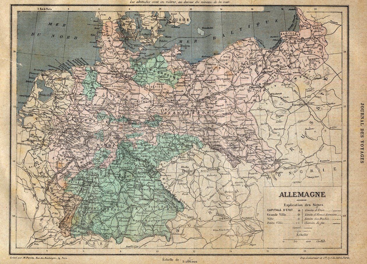 Kaart van Duitsland in 1891 door Unknown artist