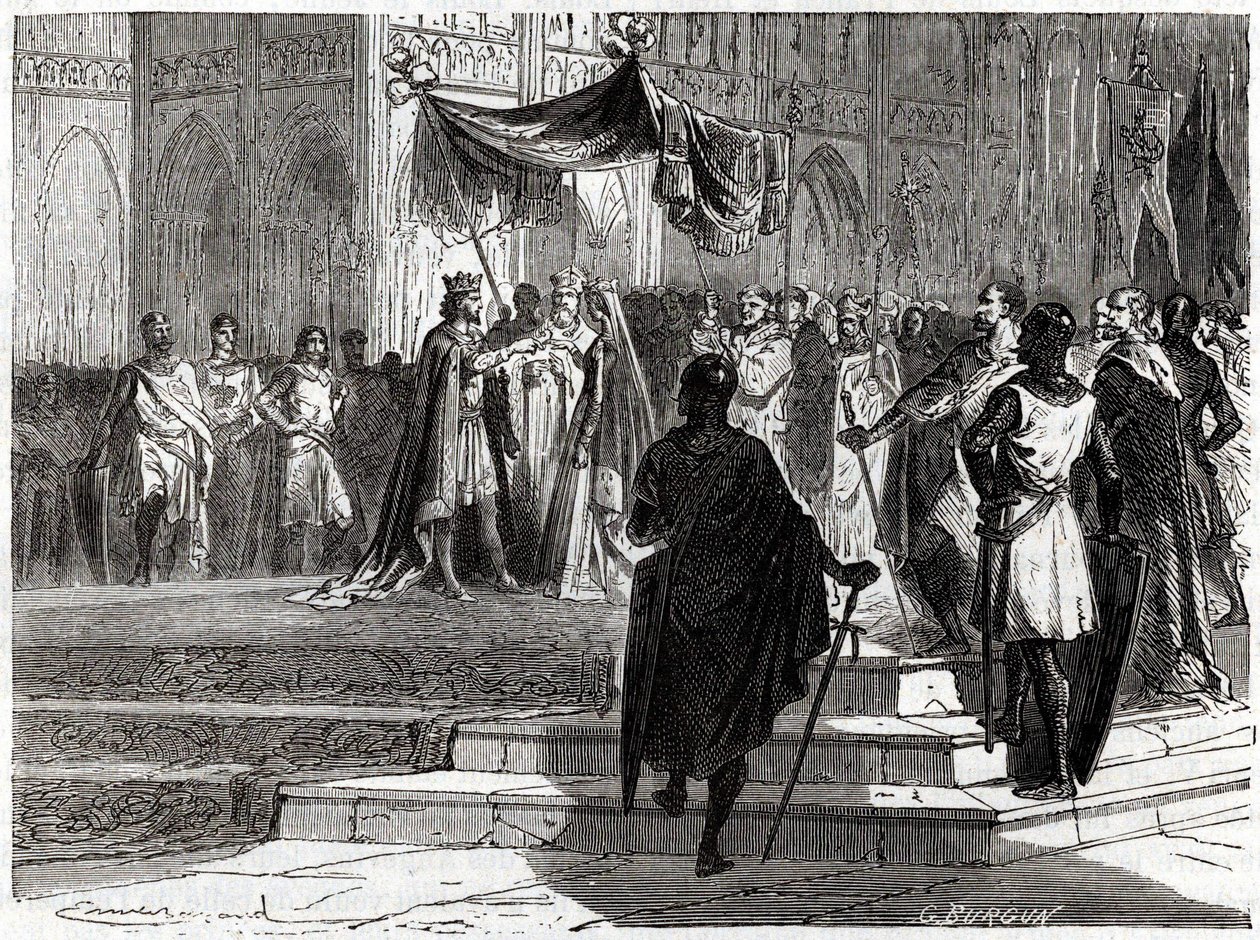 Huwelijk van Lodewijk de Jonge (1120 - 1180) met Alienor van Aquitanië (ook wel Eleonore van Guyenne genoemd) door Unknown artist