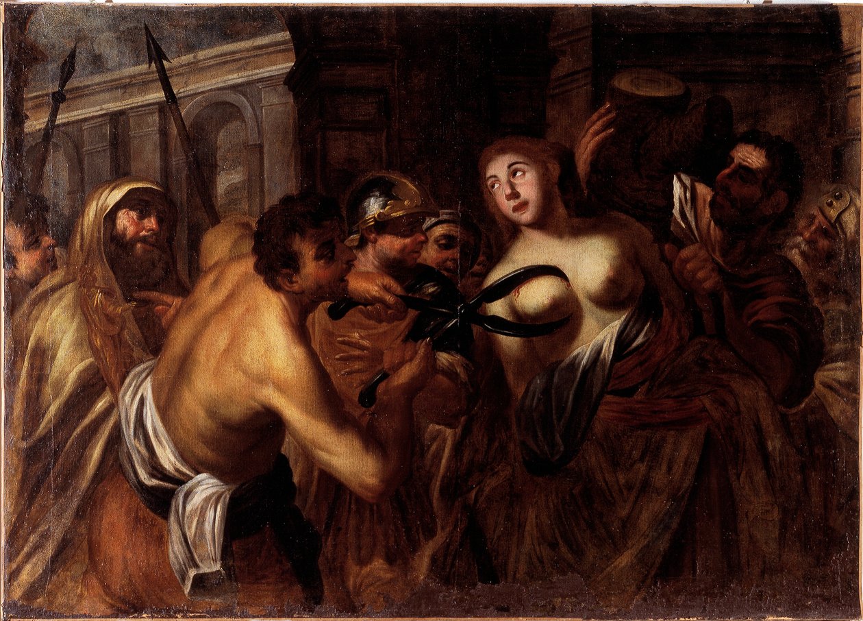 Martelaarschap van Sint Agatha van Sicilië door Unknown artist