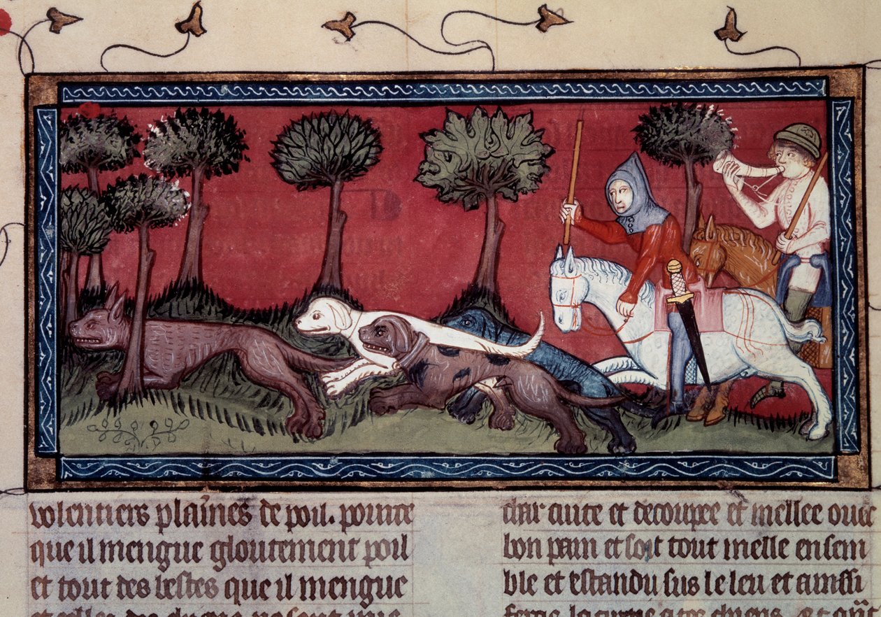 Miniatuur vossenjacht uit manuscript fr. 1297 