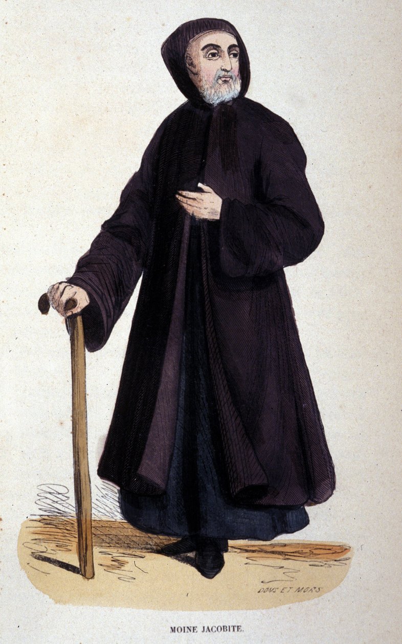 Jacobitische monnik (gravure uit een album over religieuze orden, Parijs) door Unknown artist
