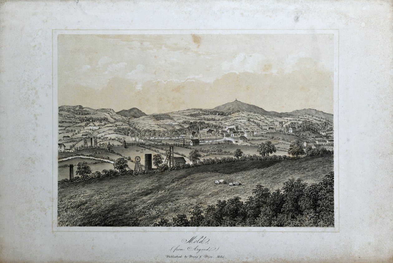 Mold (vanaf Argoed), ca. 1850 door Unknown artist