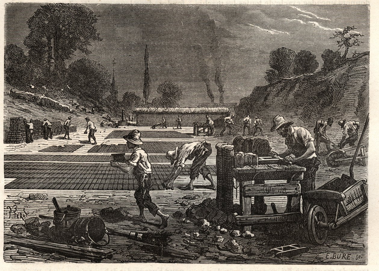 Moulage des bricques - gravure in 