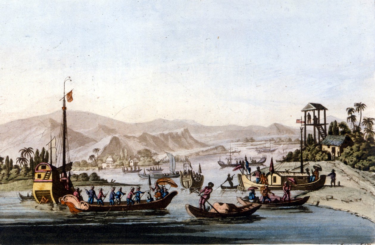 Monding van de Yang Tse Kiang door Unknown artist