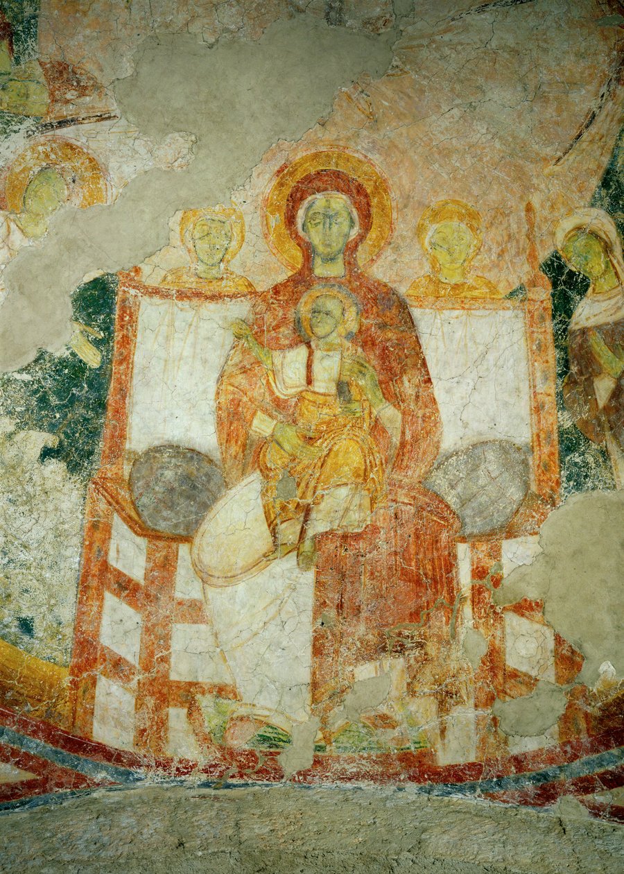 Muurschilderingen in de kerk van het benedictijnenklooster van Lambach, Opper-Oostenrijk (fresco) door Unknown artist