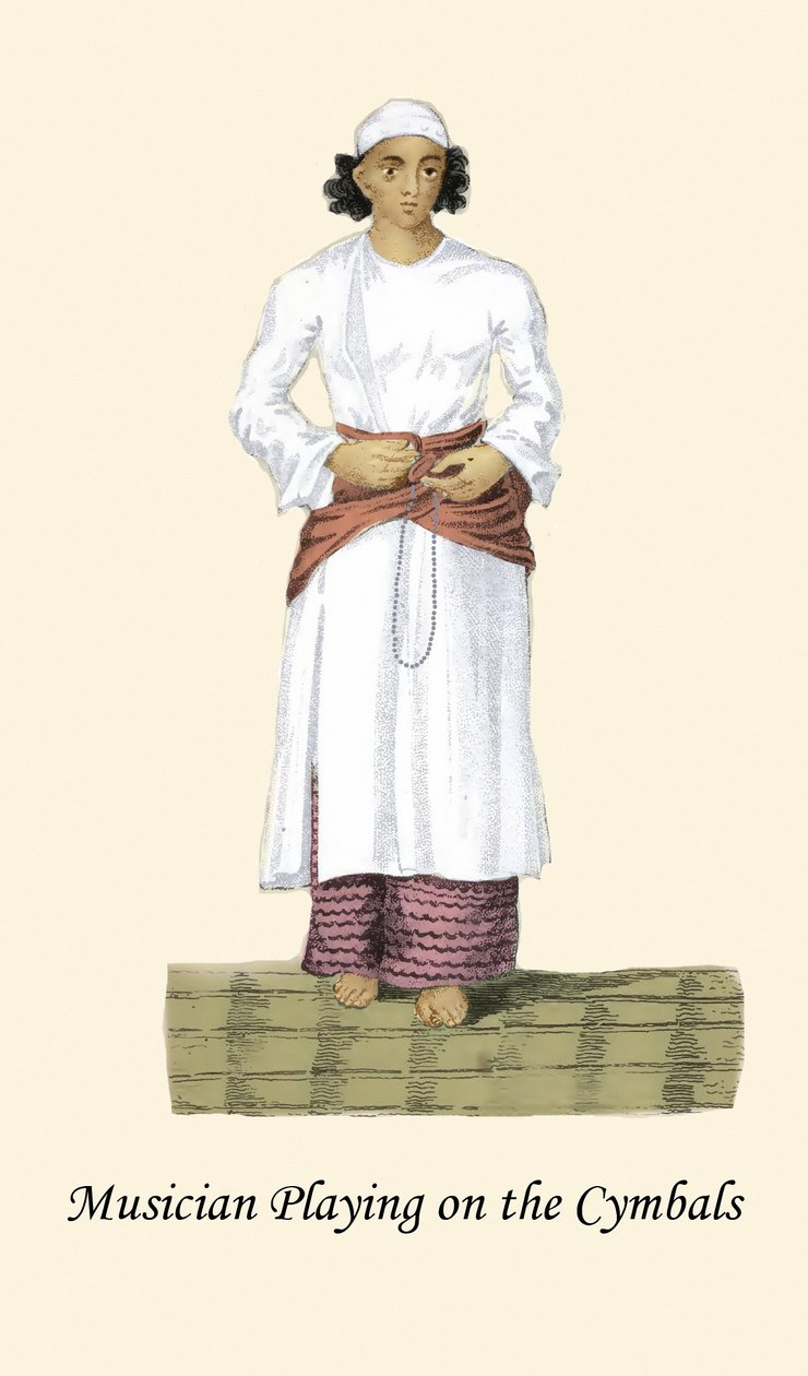 Muzikant die op de bekkens speelt door Unknown Artist