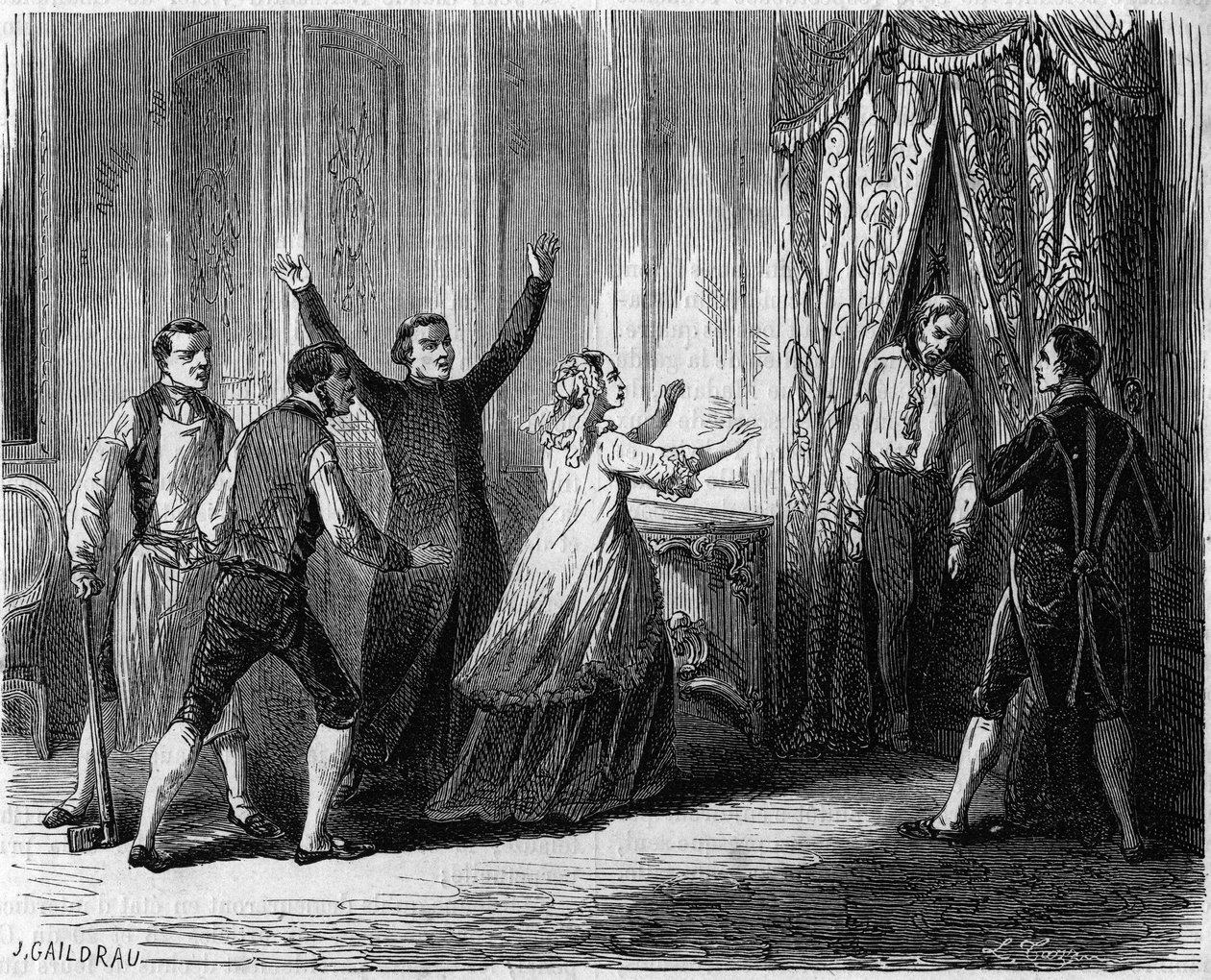 Mysterieuze ophanging van de laatste prins van Condé (Louis Henri Joseph de Bourbon) door Unknown artist