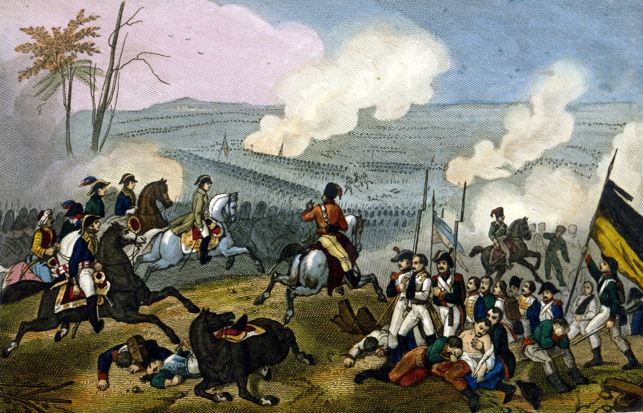 Napoleon bij de Slag bij Marengo, tegen de Oostenrijkers, juni 1800. door Unknown artist
