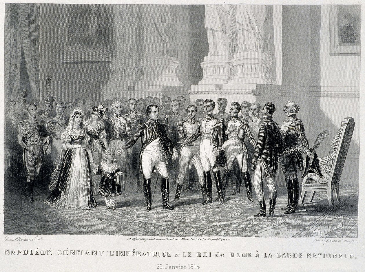 Napoleon vertrouwt de Keizerin en haar zoon, de Koning van Rome, toe aan de Nationale Garde (23 januari 1814) - in 