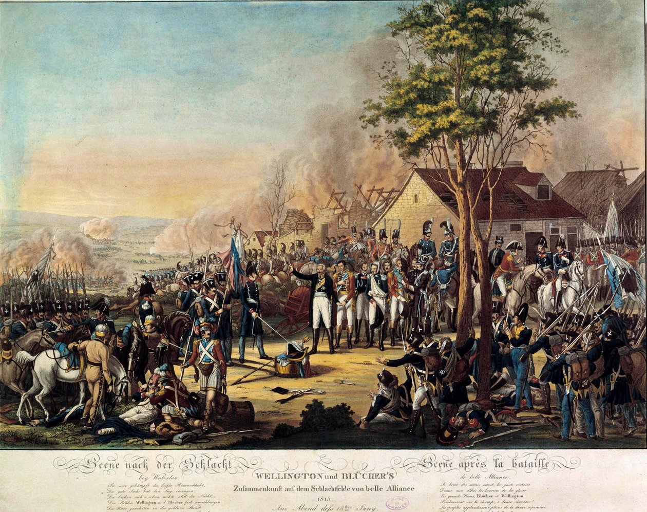 Napoleontische Oorlogen: Slag bij Waterloo op 18/06/1815 door Unknown artist