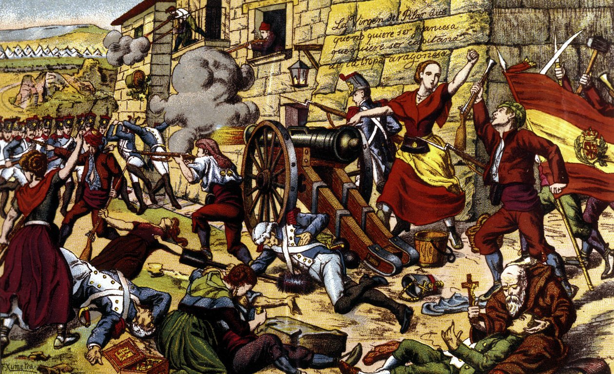 Napoleontische oorlogen: Het beleg van Zaragoza (15 juni - 14 augustus) door Unknown artist