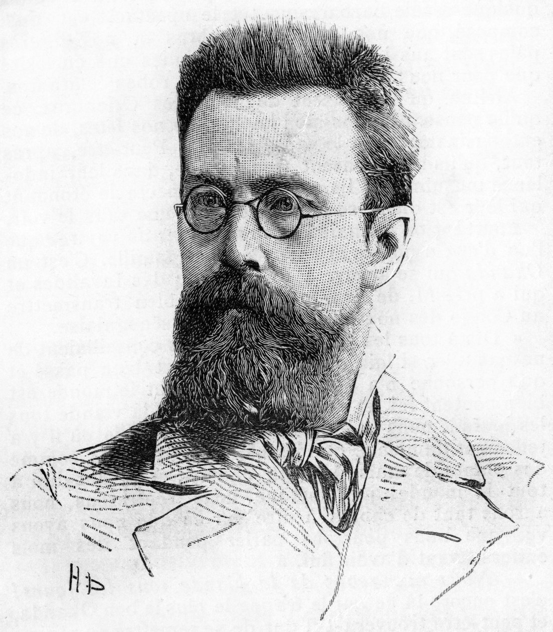 Nikolai Rimski-Korsakov (1844-1908), Russische componist. Gravure uit 1889. door Unknown artist