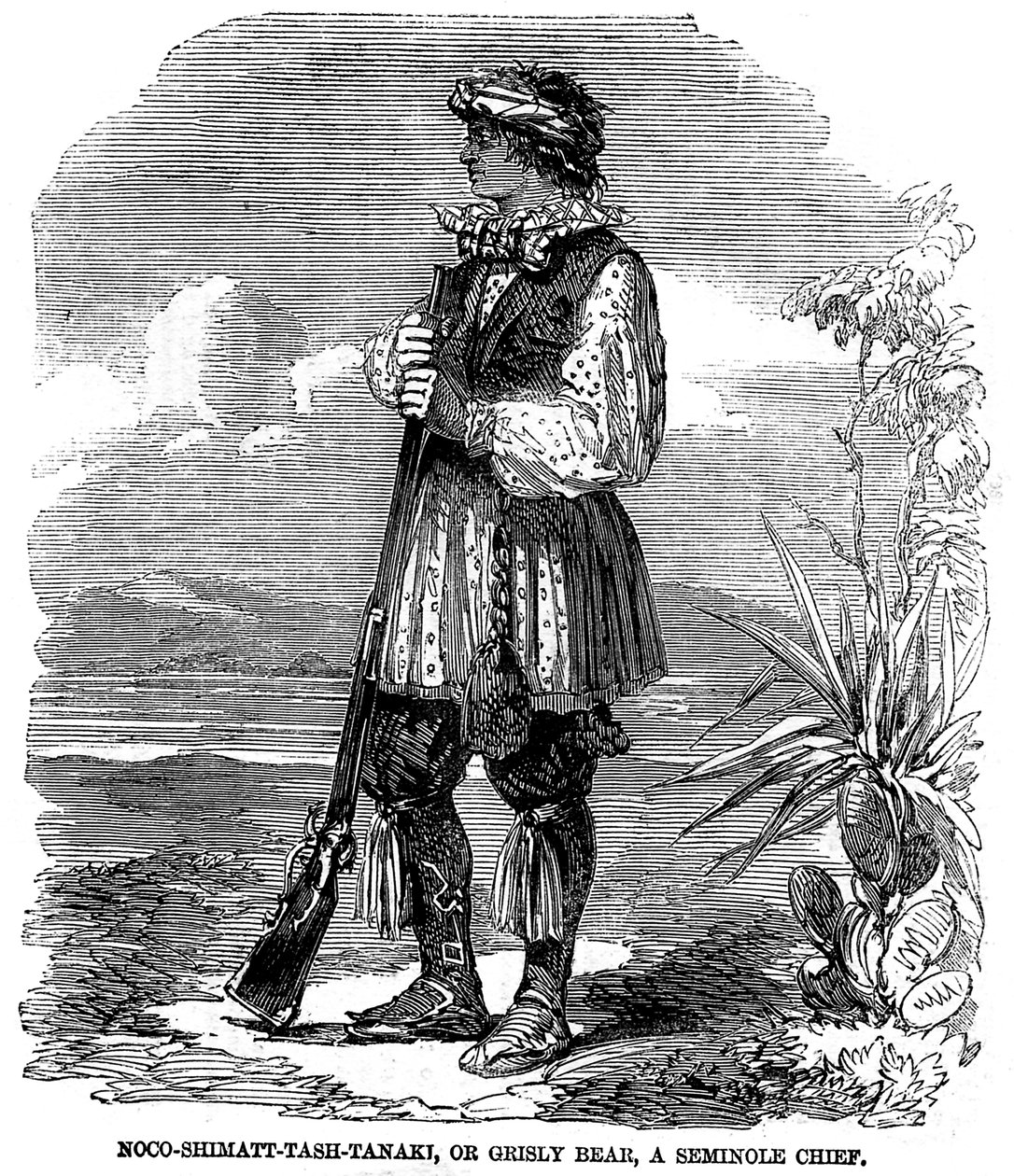 Noo-Shimatt-Tash-Tanaki, of grizzly beer, een Seminole Chief door Unknown artist