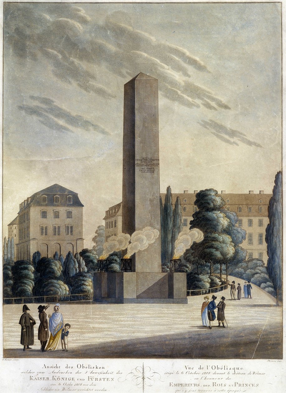 Obelisk voor het kasteel van Weimar door Unknown artist