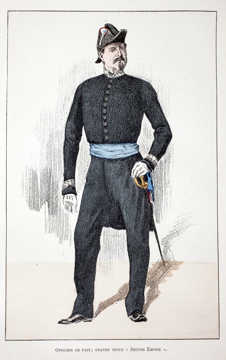 Vredesofficier, Groot Tweede Keizerrijk (1852-1870). Kleurenets, voor illustratie 