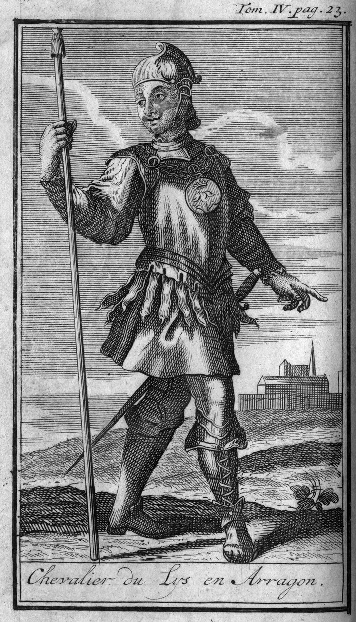 Ordes van Ridderlijkheid. Ridder van de Orde van de Lelie in Aragon in de 15e eeuw in 