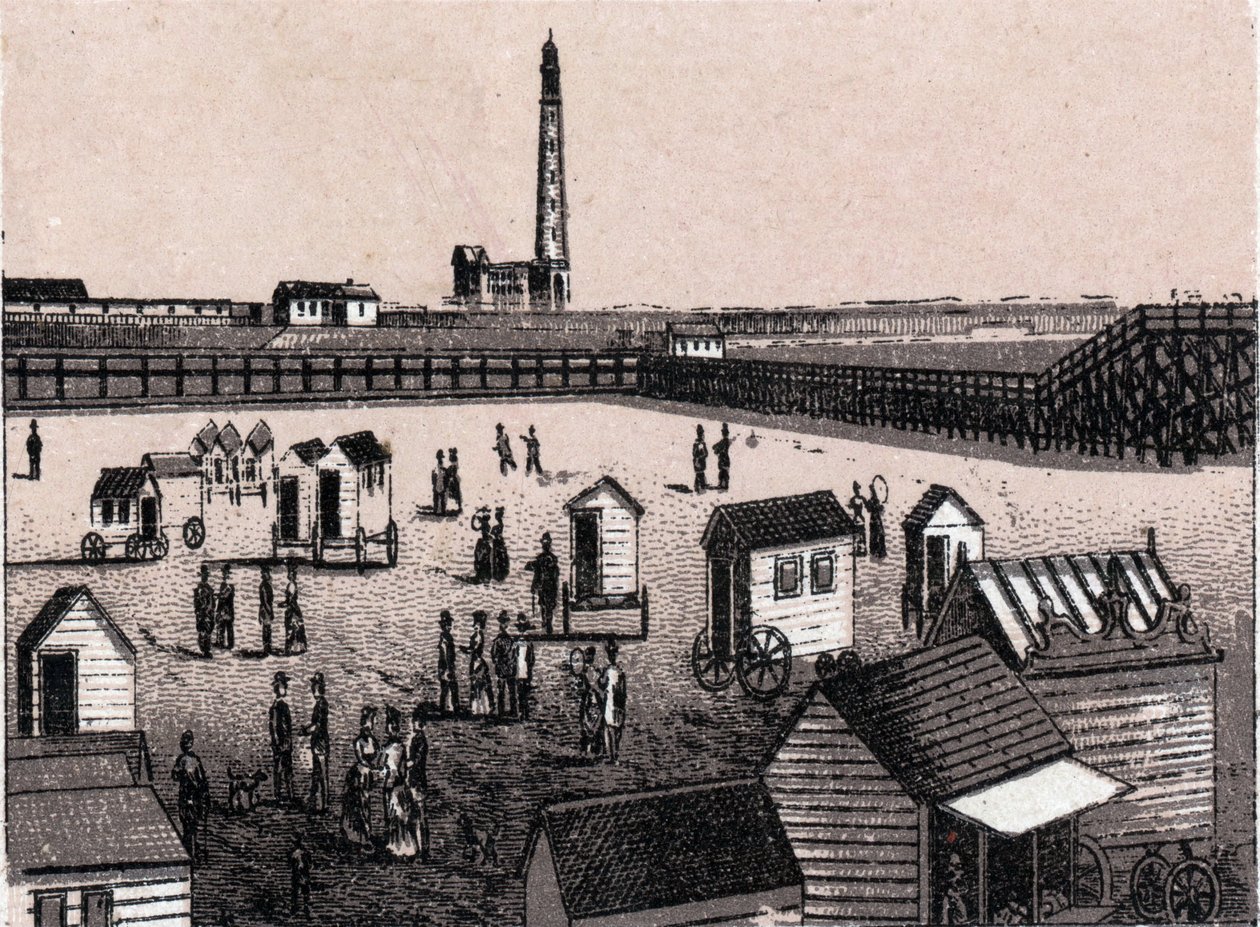 Oostende, België: uitzicht op de oostbaden en haven in 