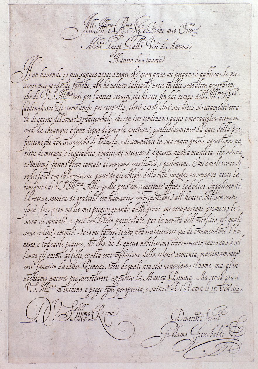 Pagina uit Tocrate door Girolamo Frescobaldi (1583-1643) Italiaanse componist 1637. Bologna, Museo civico Museo door Unknown artist