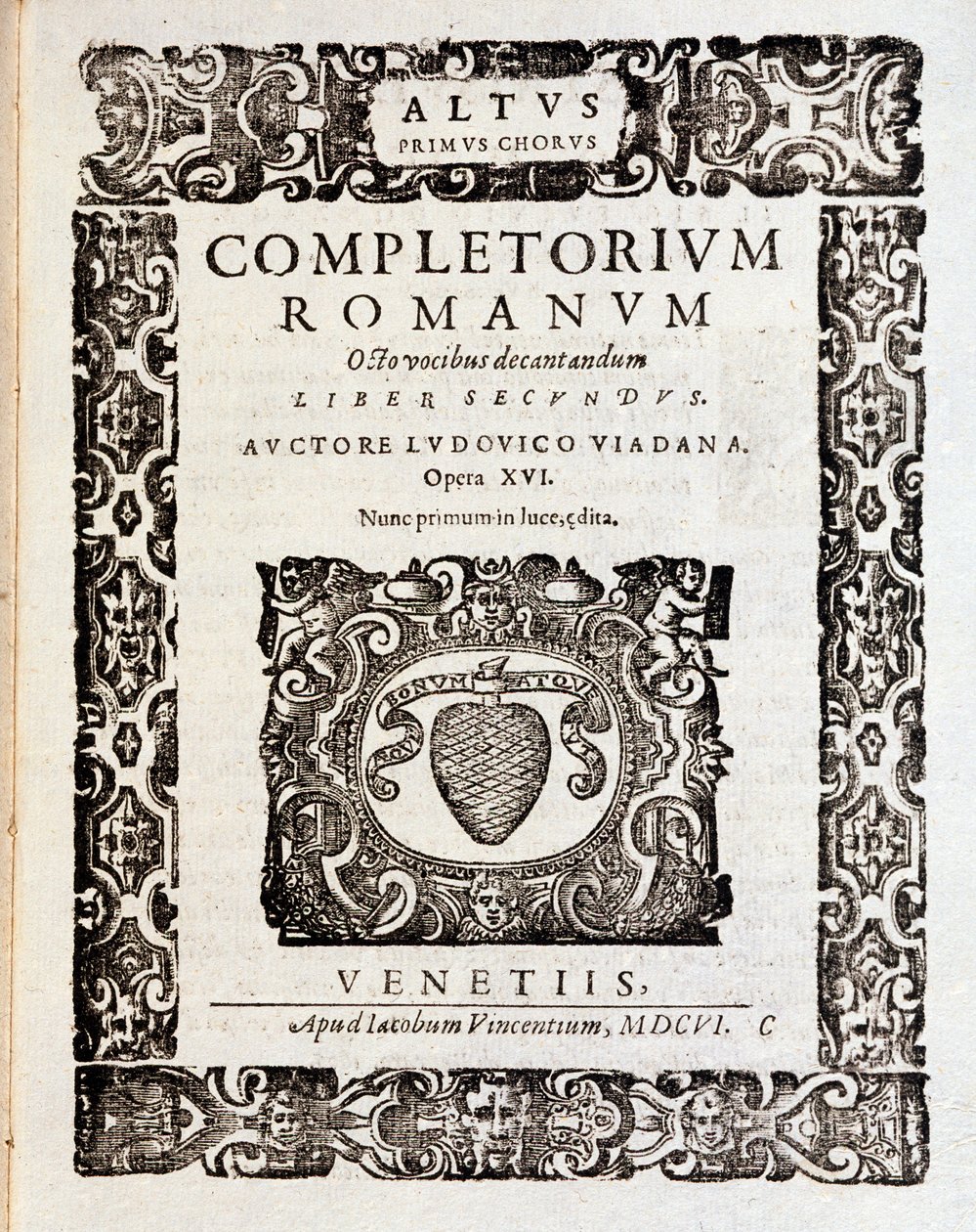 Pagina van de partituur van Psalmen (op 16) door Ludovico Viadana door Unknown artist