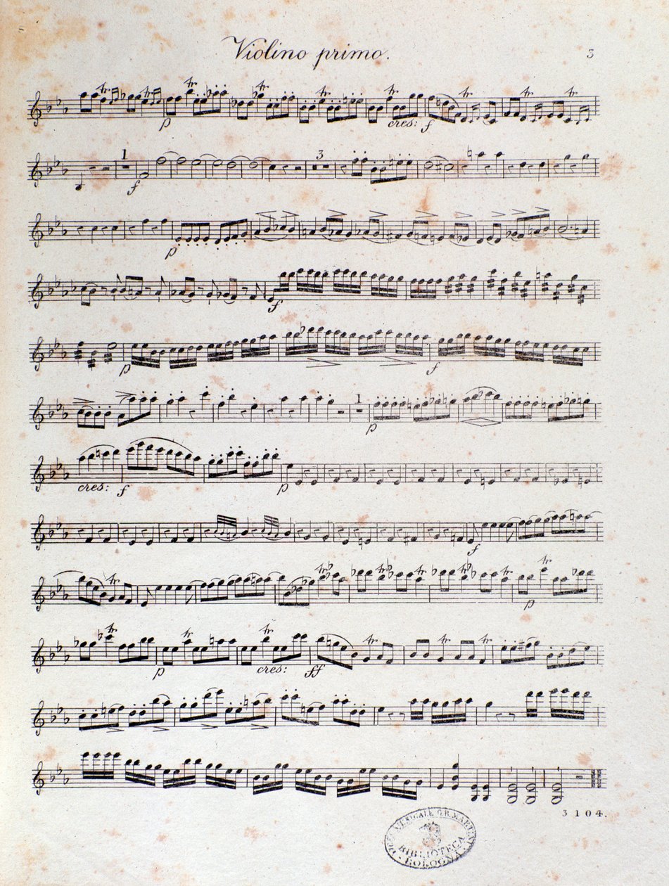 Pagina van muzikale partituur van de ouverture van Alruna door Louis Spohr door Unknown artist