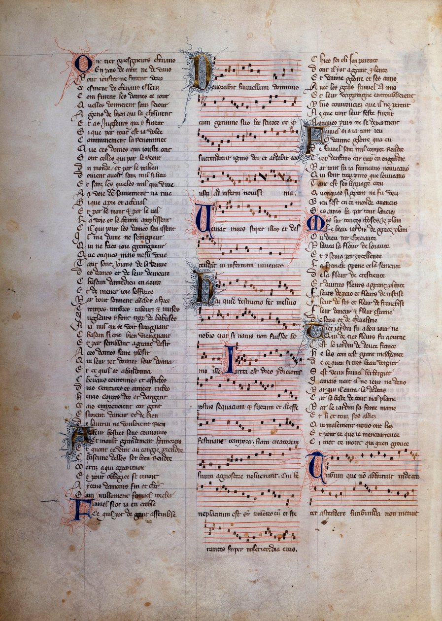 Pagina van liederen, teksten en muziek door Unknown artist