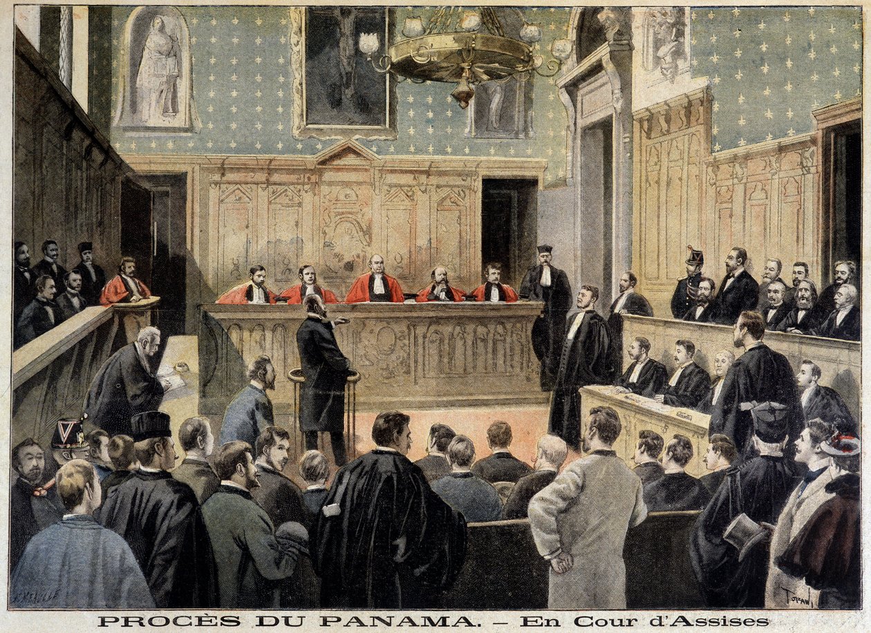 Panama-affaire: het Hof van Assisen - in "Le Petit Journal" van 02/01/1898 door Unknown artist
