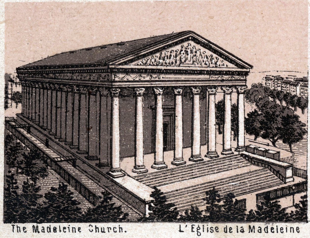 Parijs, Frankrijk: uitzicht op de Madeleine Kerk door Unknown artist