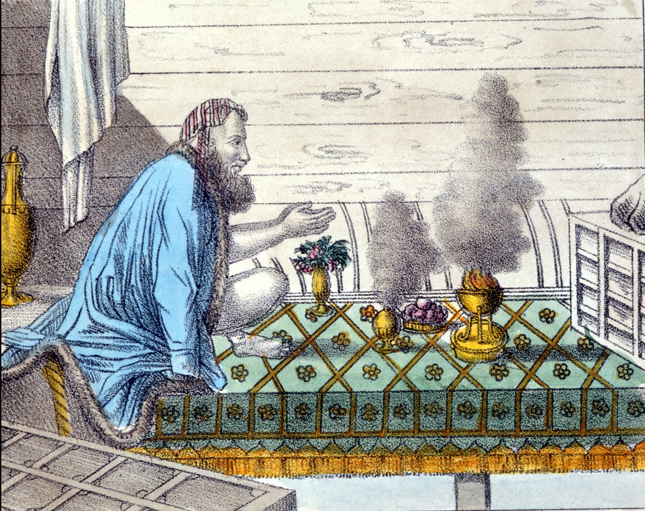 Parsis (afstammelingen van de Zoroastriërs uit Perzië die vanaf de 8e eeuw naar India emigreerden) in aanbidding van vuur. door Unknown artist