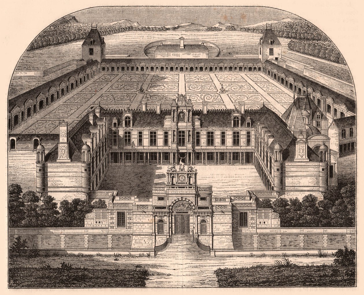 Perspectiefweergave van het Château d