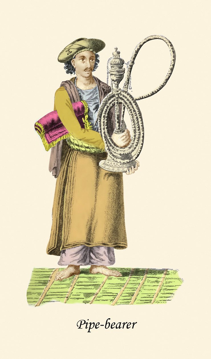 Pijpendrager met waterpijp of hookah door Unknown Artist