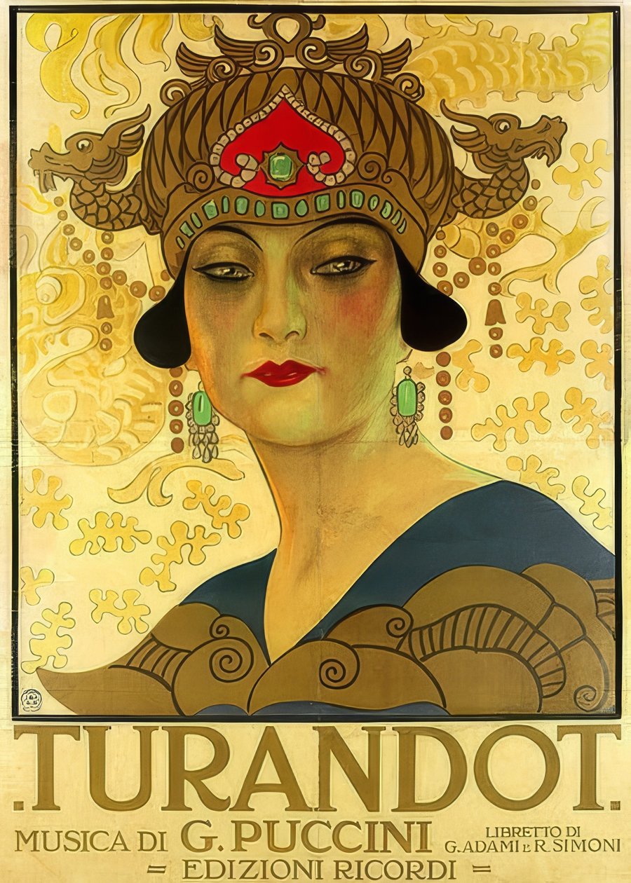 Poster voor de opera Turandot in het Teatro alla Scala door Unknown