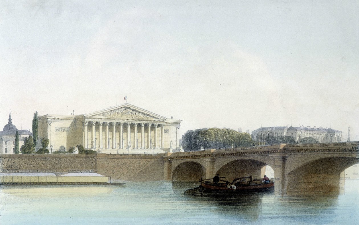 Pont de la Concorde, lithografie van Aubrun, 19e eeuw door Unknown artist