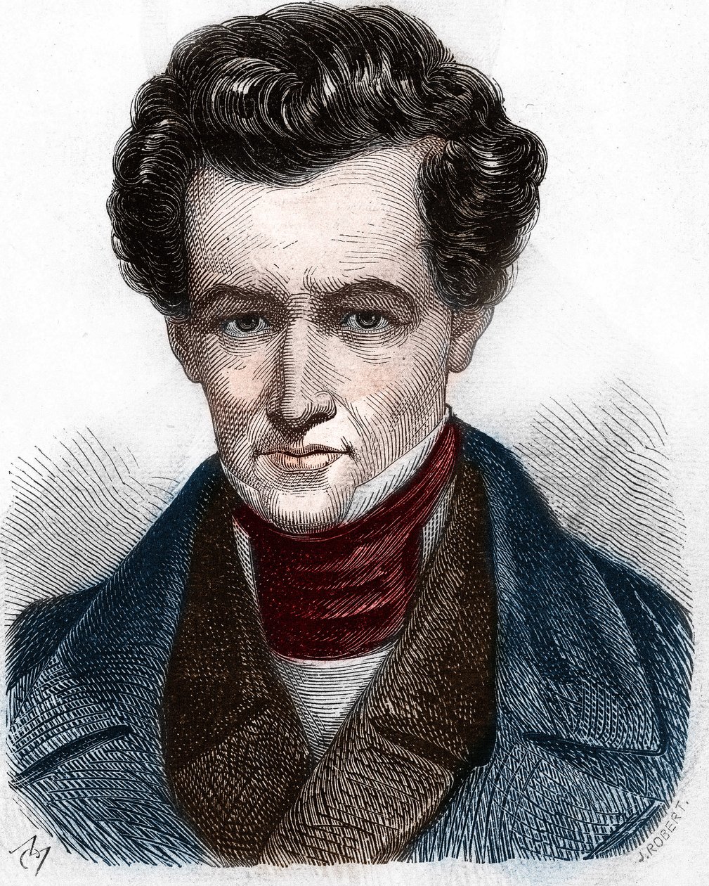 Portret van Armand Carrel (1800-1836), Franse journalist. door Unknown artist