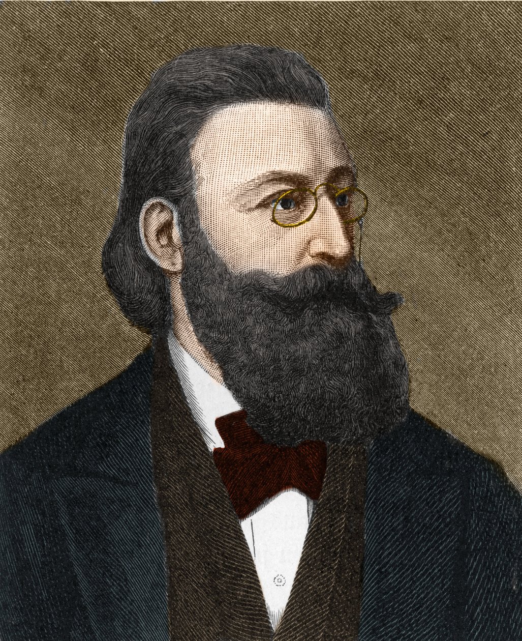 Portret van Ludwig Anzengruber (1839-1889), Oostenrijkse schrijver door Unknown artist