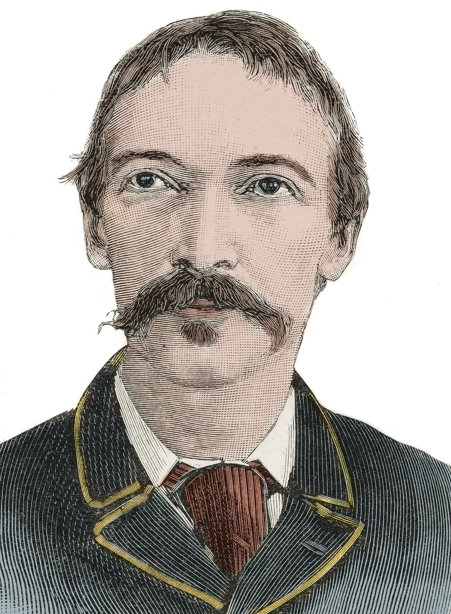 Portret Robert Louis Stevenson (1850-1894) - Britse schrijver door Unknown artist