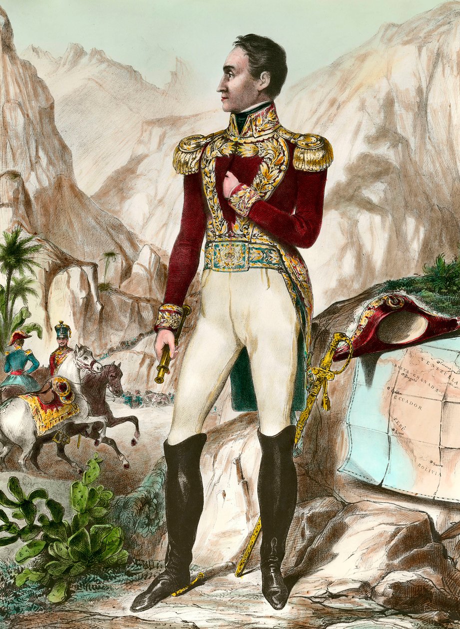 Portret van Simon Bolivar (1783-1830) generaal Zuid-Amerikaans door Unknown artist