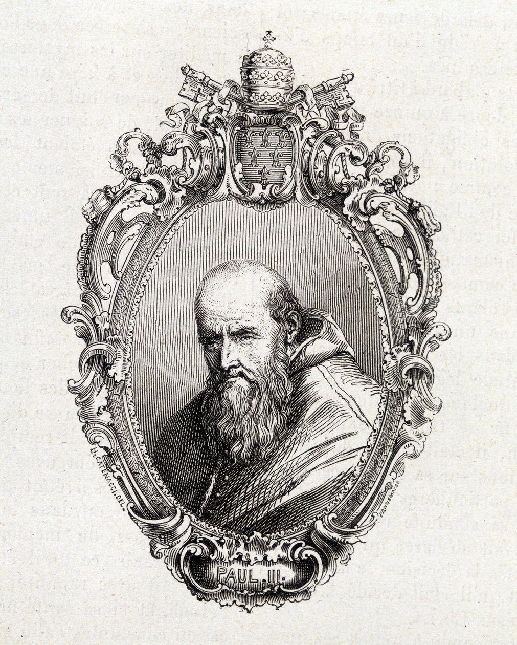 Portret van Alessandro Farnese, Paulus III (1468 - 1549) paus van 1534 tot 1549. door Unknown artist