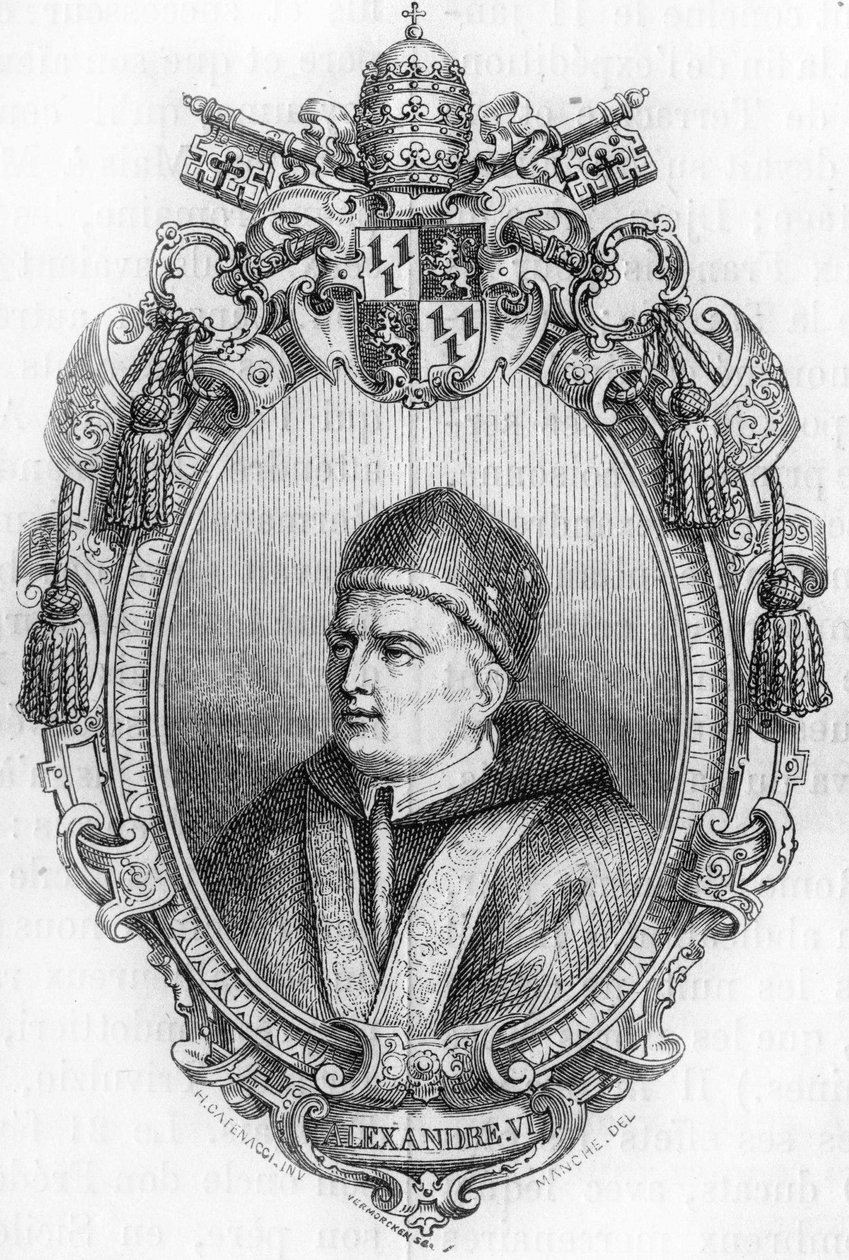 Portret van Alexander VI (1431-1503). door Unknown artist